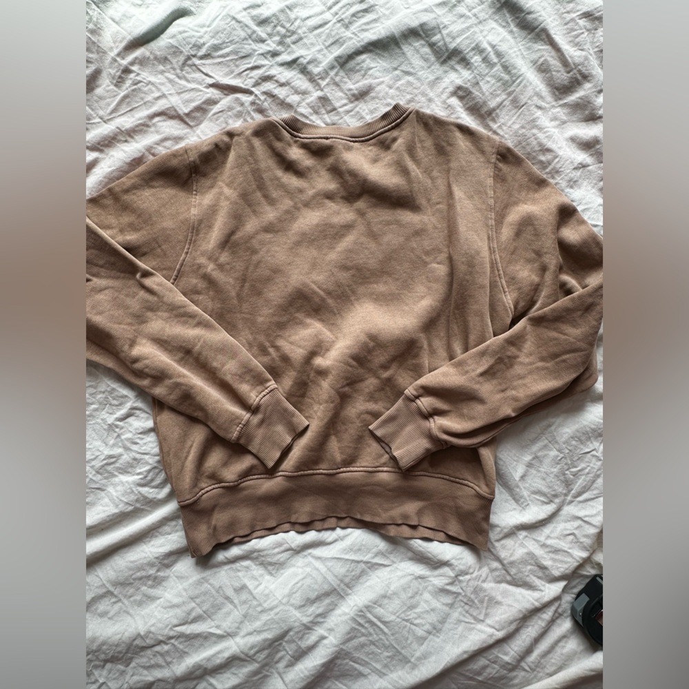 Zara Brown Oversized Sweatshirt Graphic Minimal Streetwear Pullover Sweater S - Picture 9 of 11